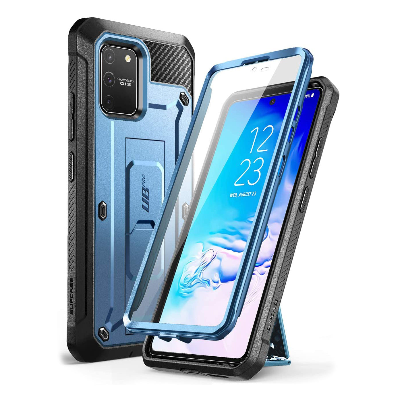 Samsung Galaxy S10 Lite Unicorn Beetle Pro Full-Body Rugged Holster Case - Heavy Duty Protection with Kickstand, Metallic Blue - Perfect for Outdoor, Work & Extreme Sports