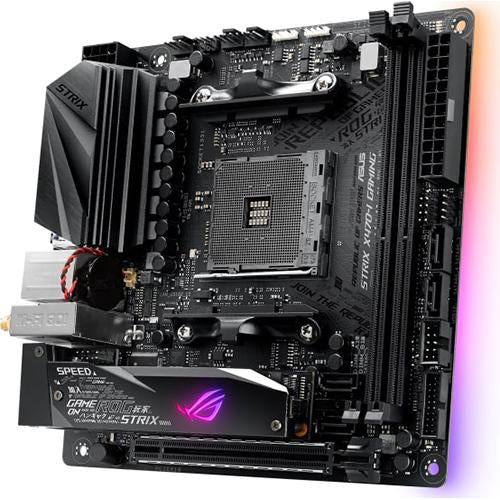 ASUS ROG STRIX X470-I Gaming AM4 AMD X470 SFF Mini-ITX Motherboard for Ryzen 2 Processors | High Performance Gaming PC Build | Perfect for Compact Gaming Rigs & eSports Setups