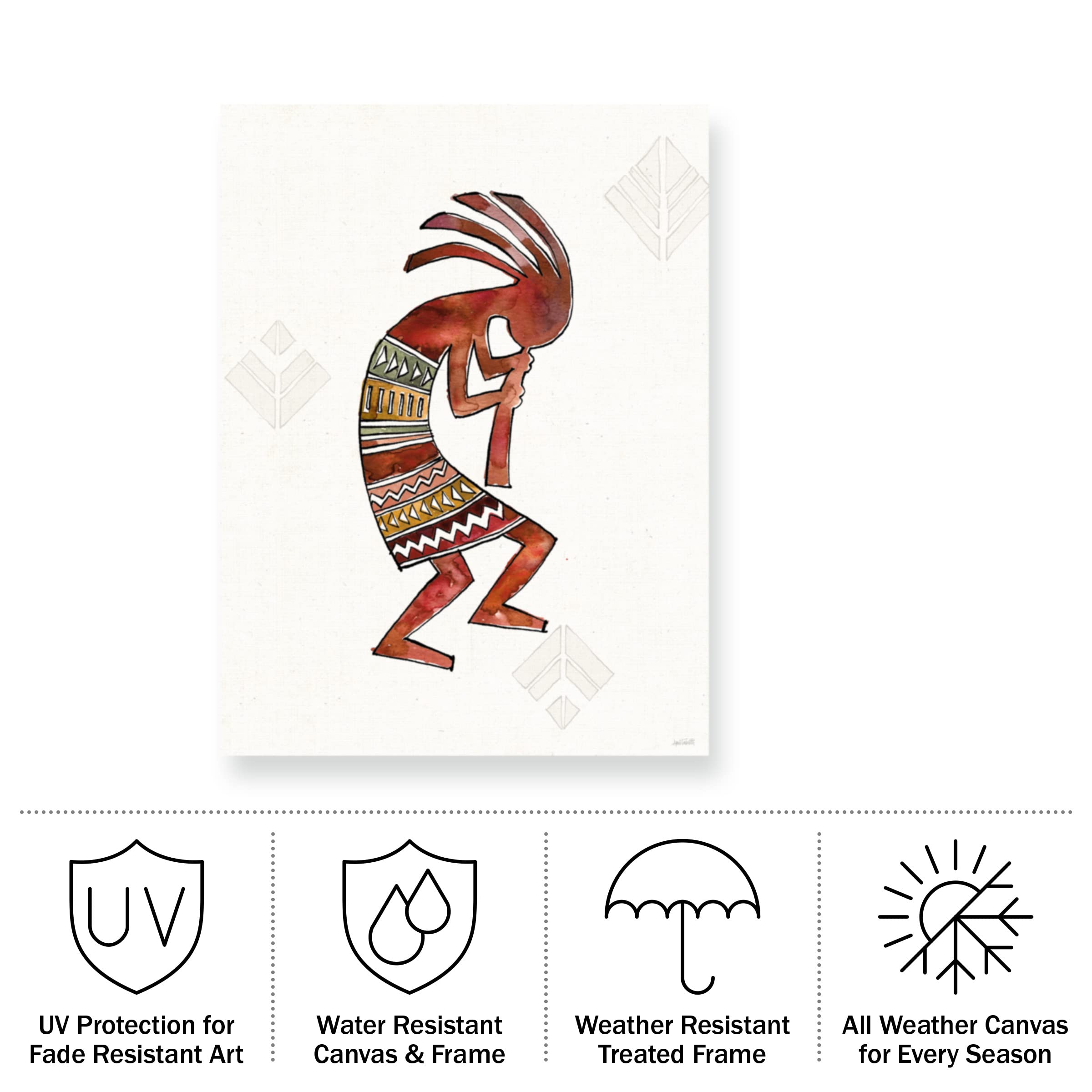 Anne Tavoletti 'Southwest Flair II' Weatherproof Outdoor Wall Art - Perfect for Patio, Garden, Porch & Backyard Decor