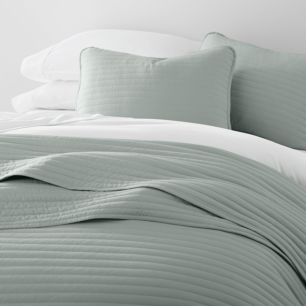 3 Piece Stripe Stitch Quilted Coverlet Set - Soft Bedspread for Queen Size Bed - Perfect for Cozy Bedroom Decor & Guest Room Essentials