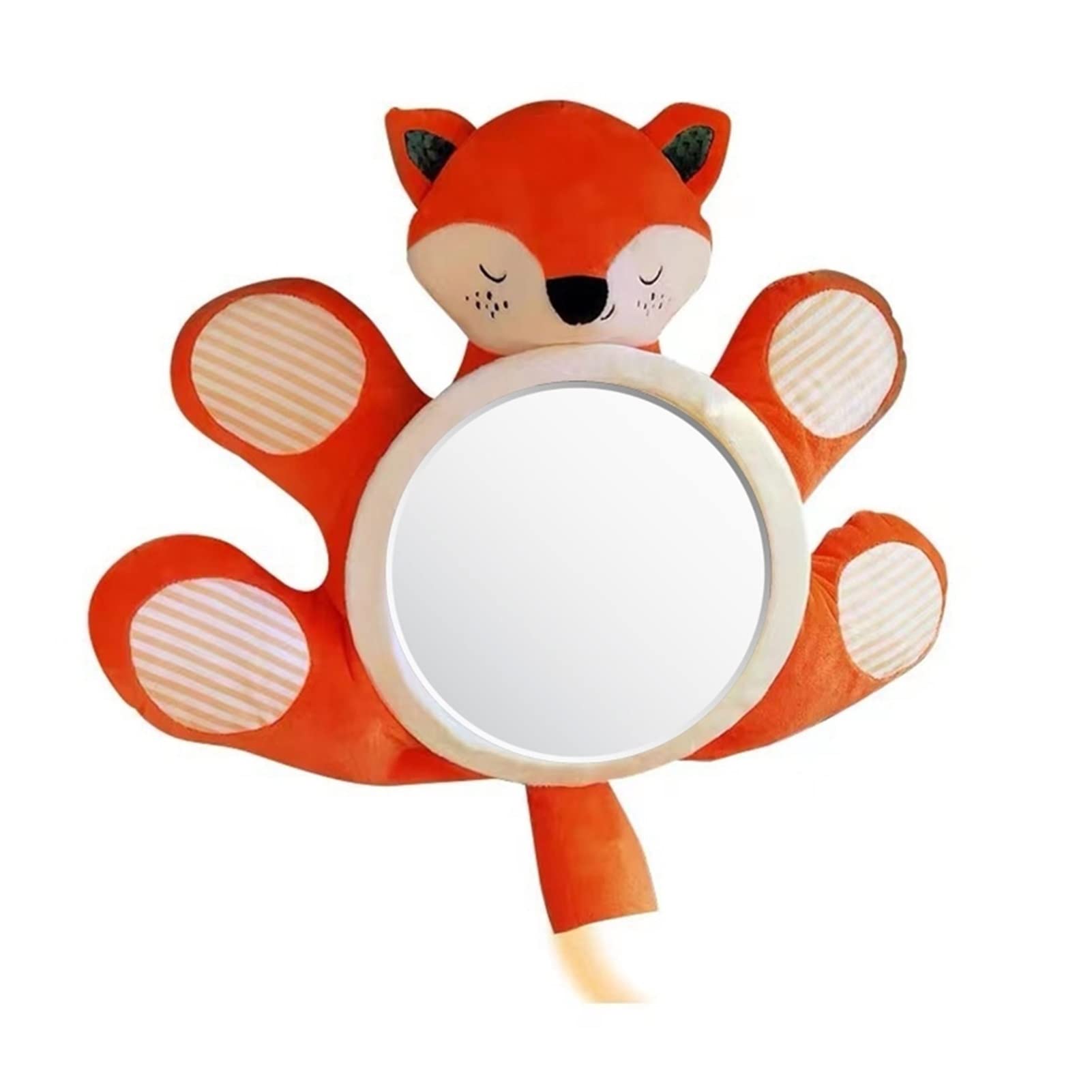 HUACHEN-LS Adjustable Baby Car Mirror for Rear Facing - Cute Fox Design Safety Backseat Mirror for Kids, Durable Headrest Rearview Mirror - Perfect for Road Trips and Daily Commutes with Toddlers
