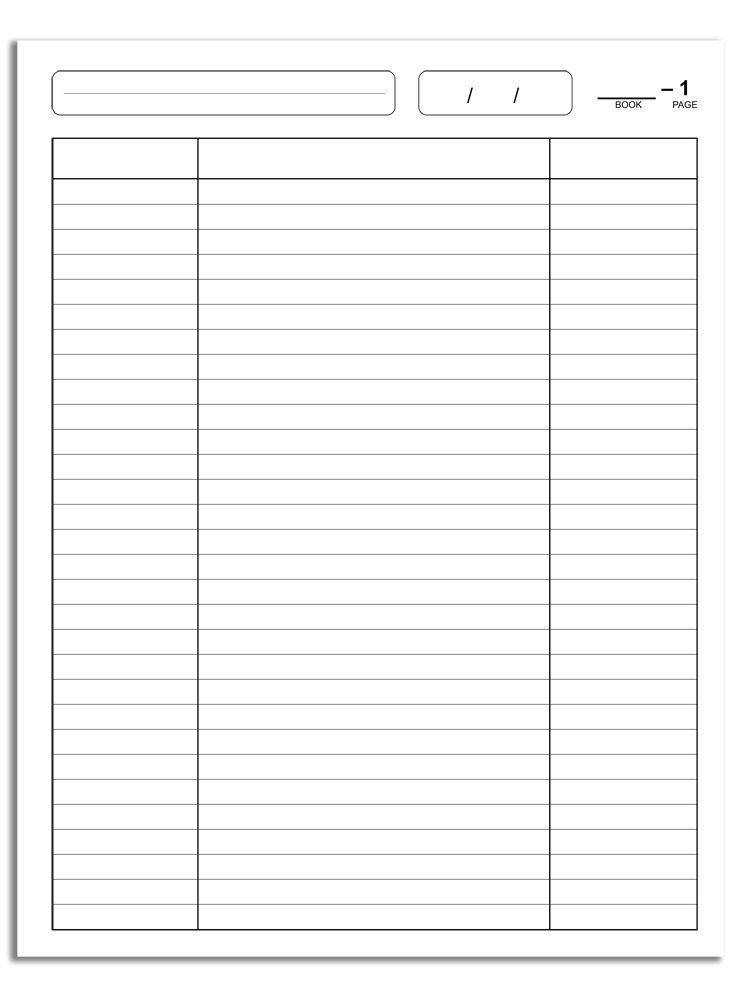 BookFactory 3-Column Red Log Book - 8