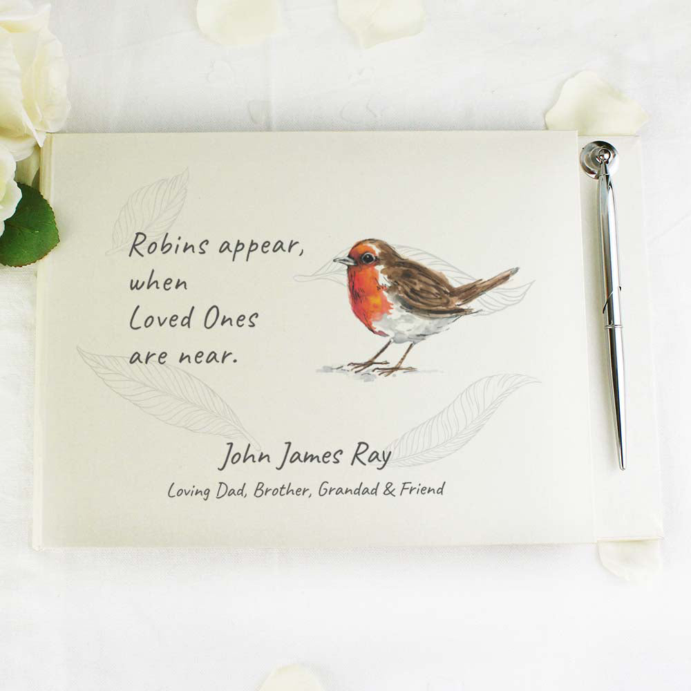 Personalized Robin Design Guest Book for Weddings, Baby Showers & Special Events - Elegant Keepsake for Cherished Memories
