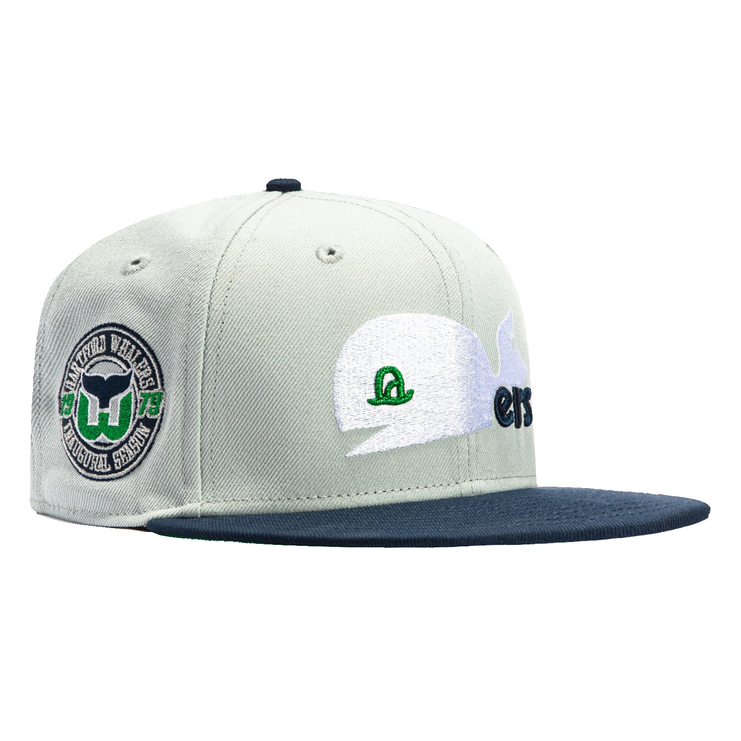 New Era 59Fifty Hartford Whalers Inaugural Patch Snapback Hat - Grey & Navy Blue Adjustable Baseball Cap for Hockey Fans & Sports Collectors - Perfect for Games, Tailgating & Streetwear Fashion