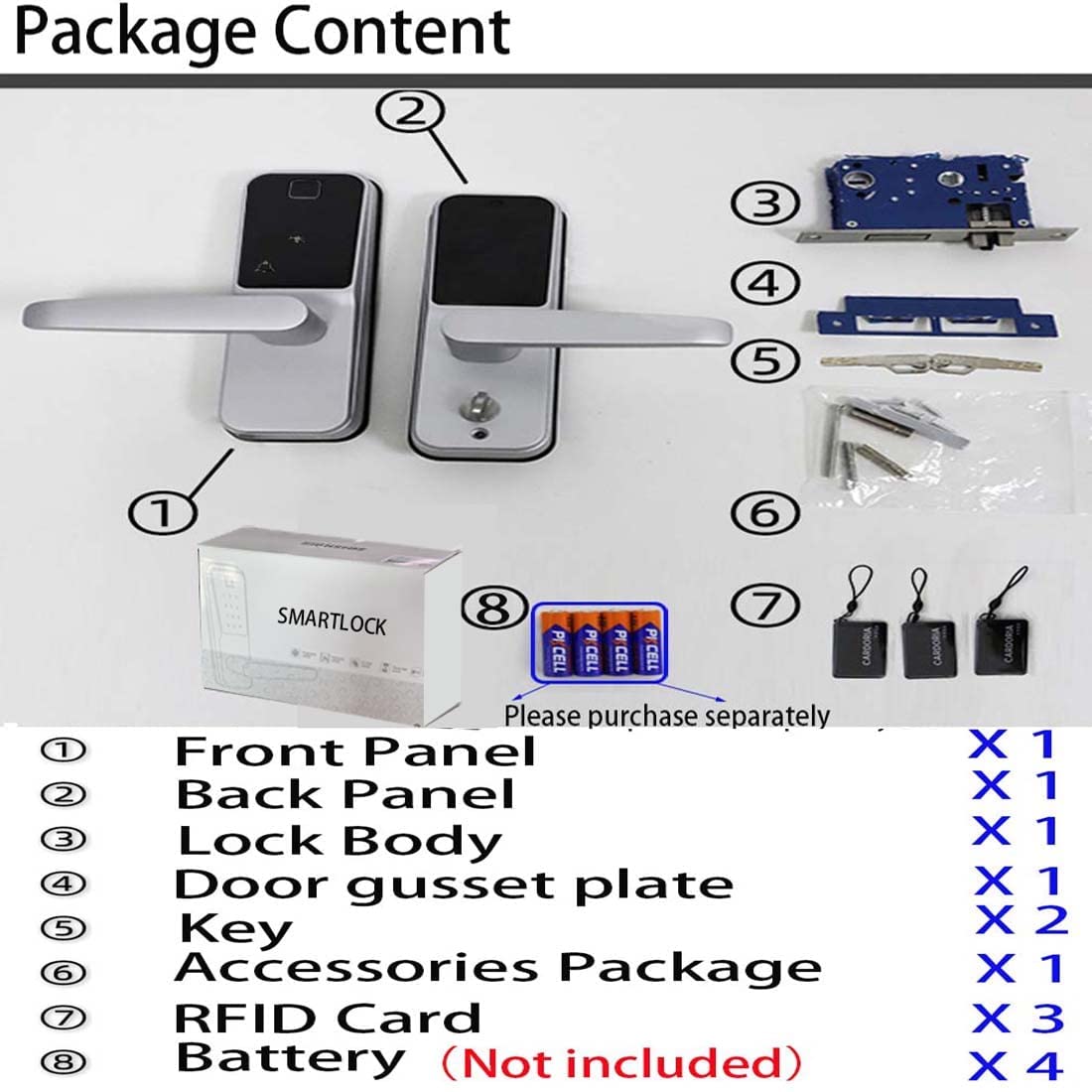 Smart Fingerprint Door Lock - Keyless Entry Keypad with Biometric Code, WiFi Remote Control & Large Touch Screen for 35-65mm Doors | Secure Home, Office & Apartment Entry