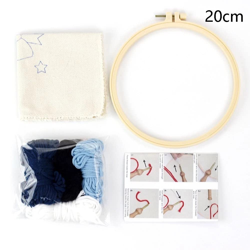 DIY Punch Needle Embroidery Kit - Frog Cross Stitch Hoop Art Craft Set with Needles & Thread - Handmade Embroidery Supplies for Beginners & Adults (XMD-PD-68) - Perfect for Home Decor, Gifts & Relaxing Crafts