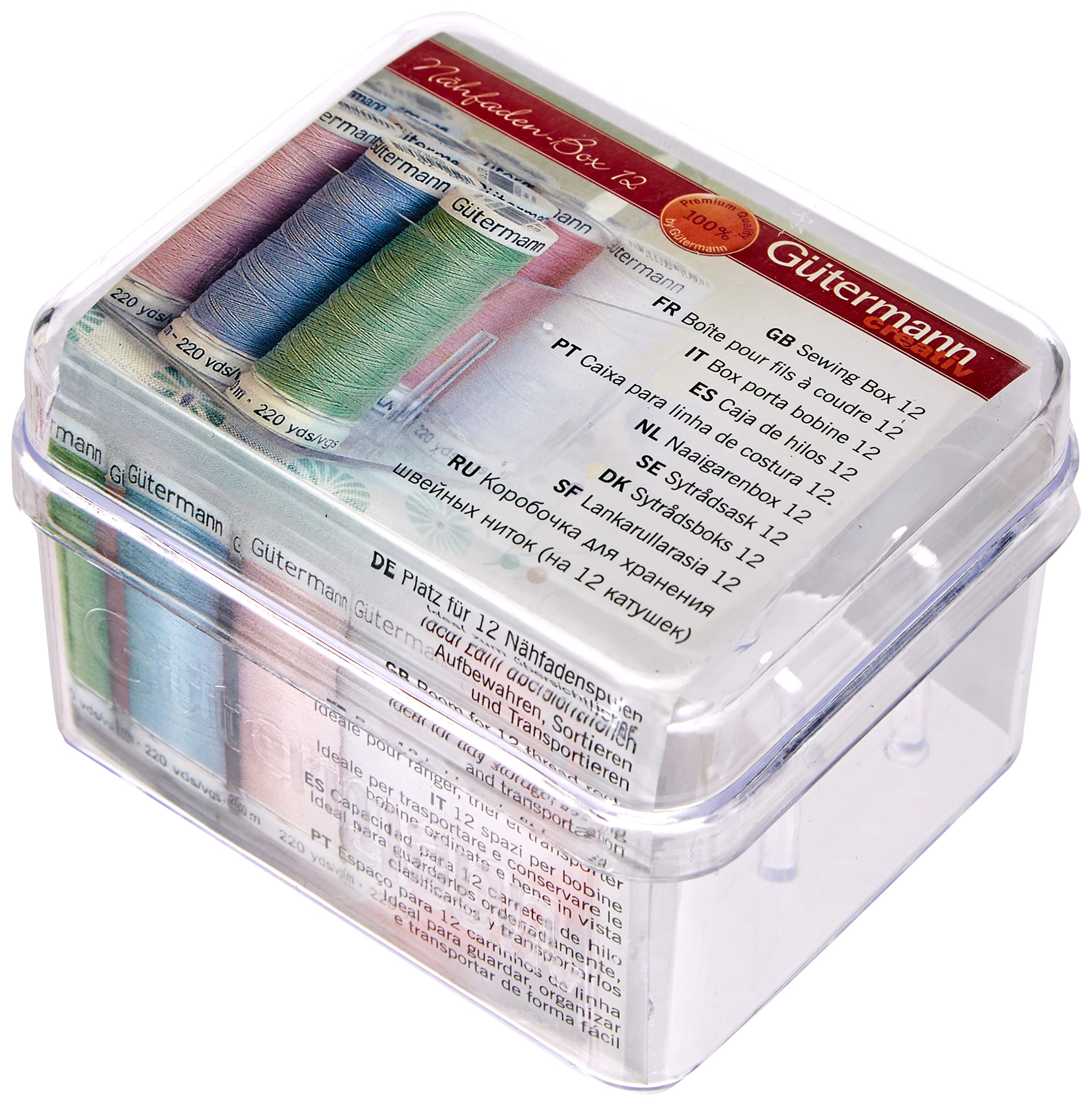 Gutermann Sewing Thread Box - 12 Spools of High-Quality Thread for Quilting, Embroidery & Sewing | Perfect for DIY Projects, Clothing Repair & Crafting