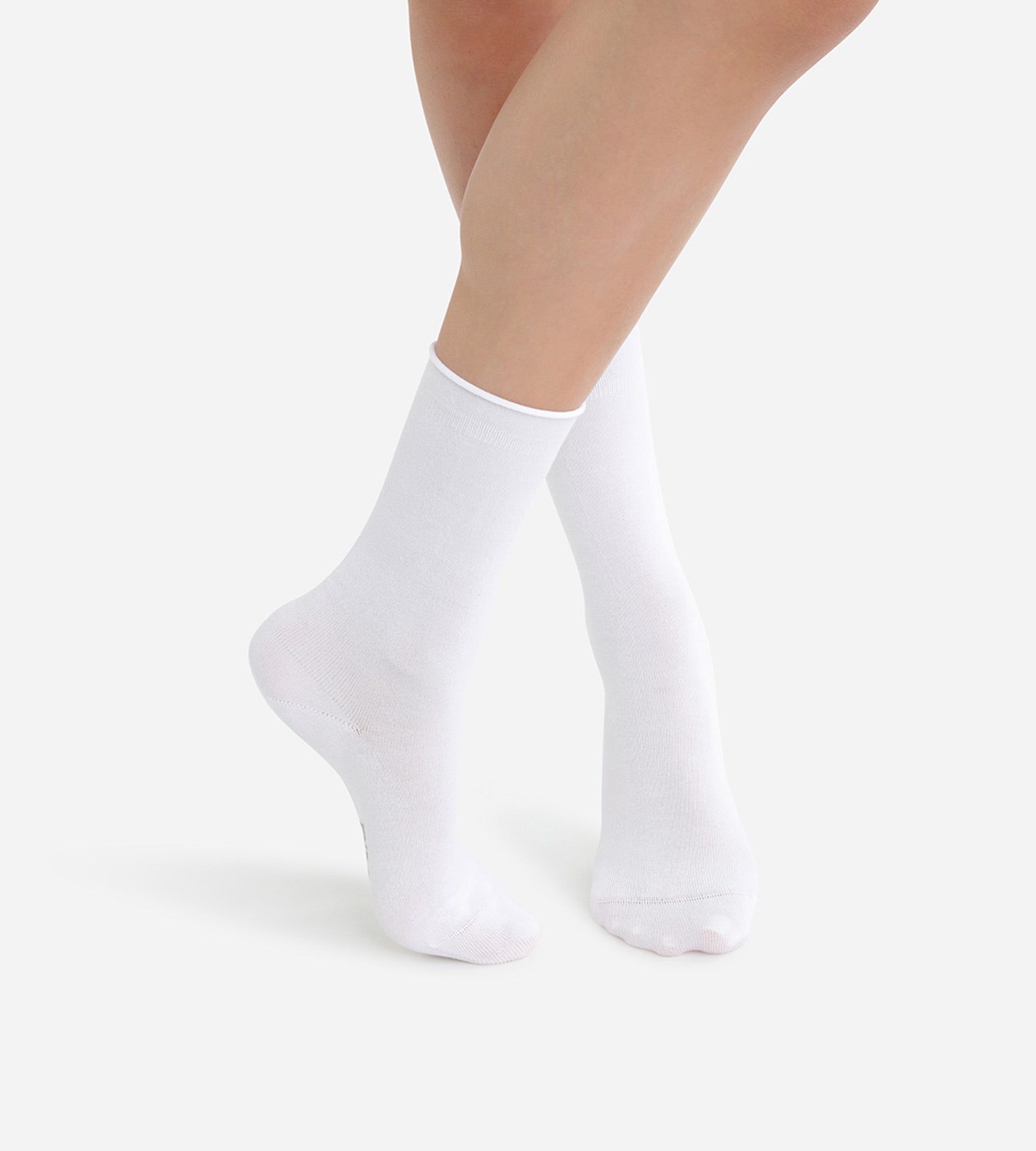 2 Pairs Women's White Cotton Modal Socks - Soft & Breathable for Everyday Comfort, Workouts & Casual Wear