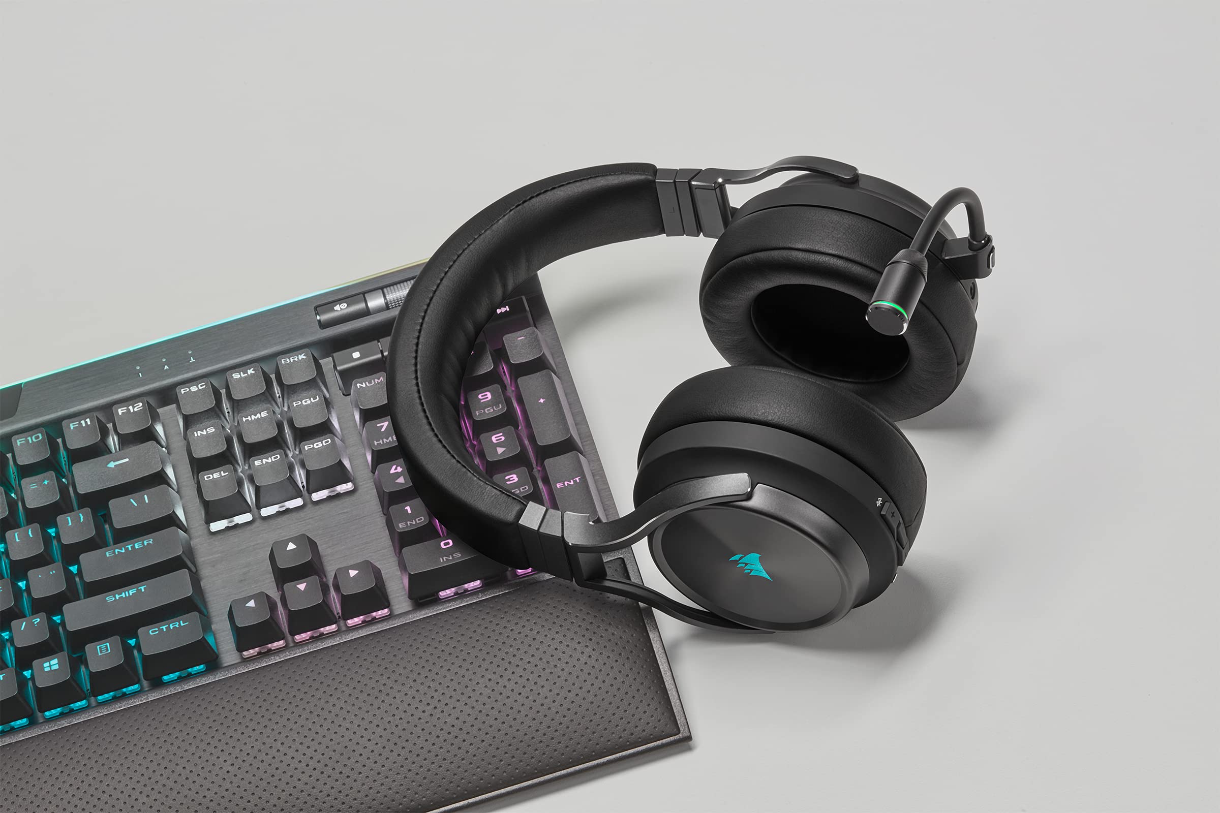 CORSAIR VIRTUOSO RGB WIRELESS XT Multiplatform Gaming Headset with Bluetooth - Dolby Atmos - Omnidirectional Microphone - iCUE Compatible - for PC, Mac, PS5, PS4, Nintendo Switch & Mobile Devices - Slate | Perfect for Gaming, Streaming & Remote Work