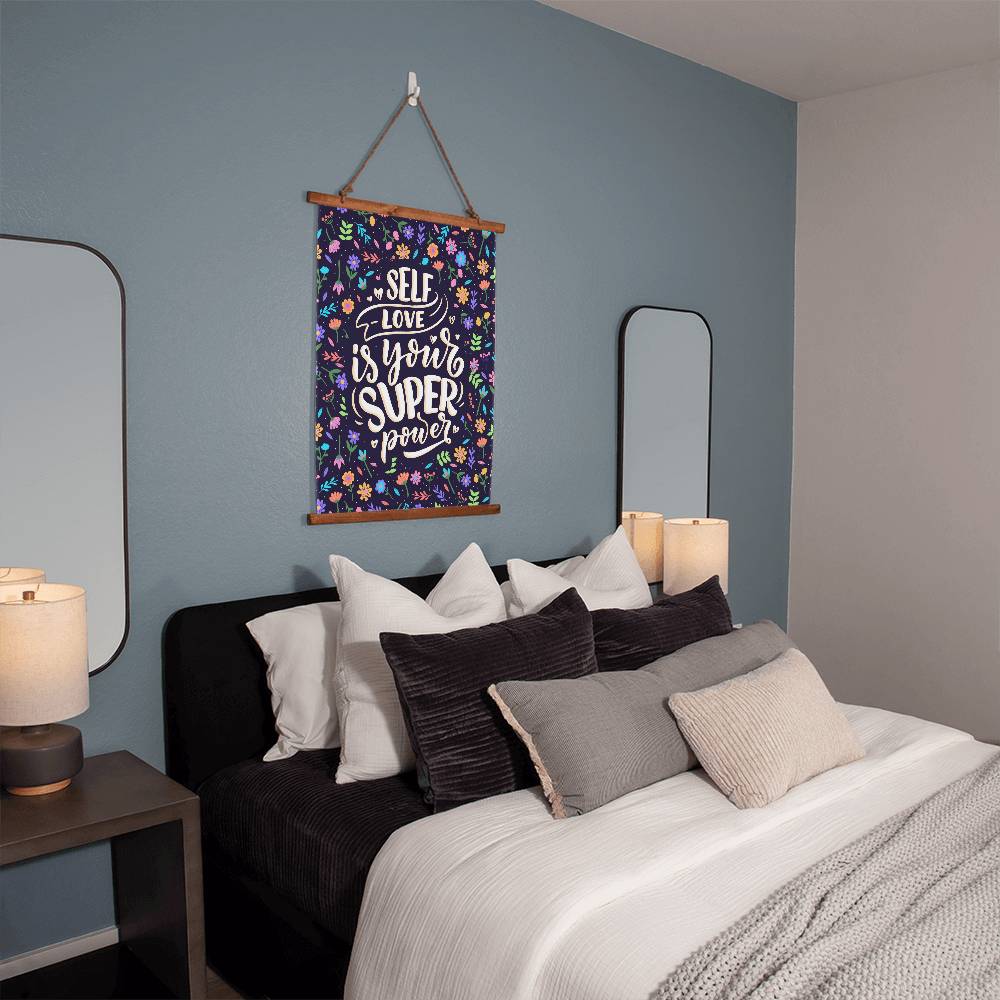 Self Love Affirmation Wall Tapestry - Inspirational Home Decor for Bedroom, Living Room & Dorm - Positive Vibes for Meditation & Yoga Spaces