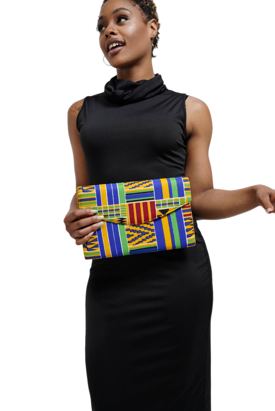 Stylish African Print Clutch Purse for Women - Handmade Ankara Fabric Evening Bag - Perfect for Parties, Weddings & Special Occasions