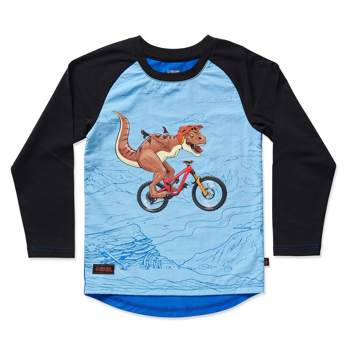 Kids Ride Shotgun Windproof Long Sleeve MTB Jersey for Boys & Girls - Perfect for Mountain Biking, Cycling & Outdoor Adventures