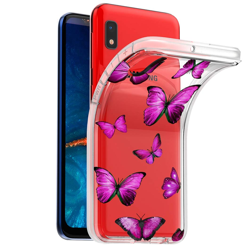 Samsung Galaxy A10E Case - Cute Butterfly Clear TPU Phone Cover for Women & Girls | Shockproof Slim Flexible Protective Case | Perfect for Everyday Use, Work & School