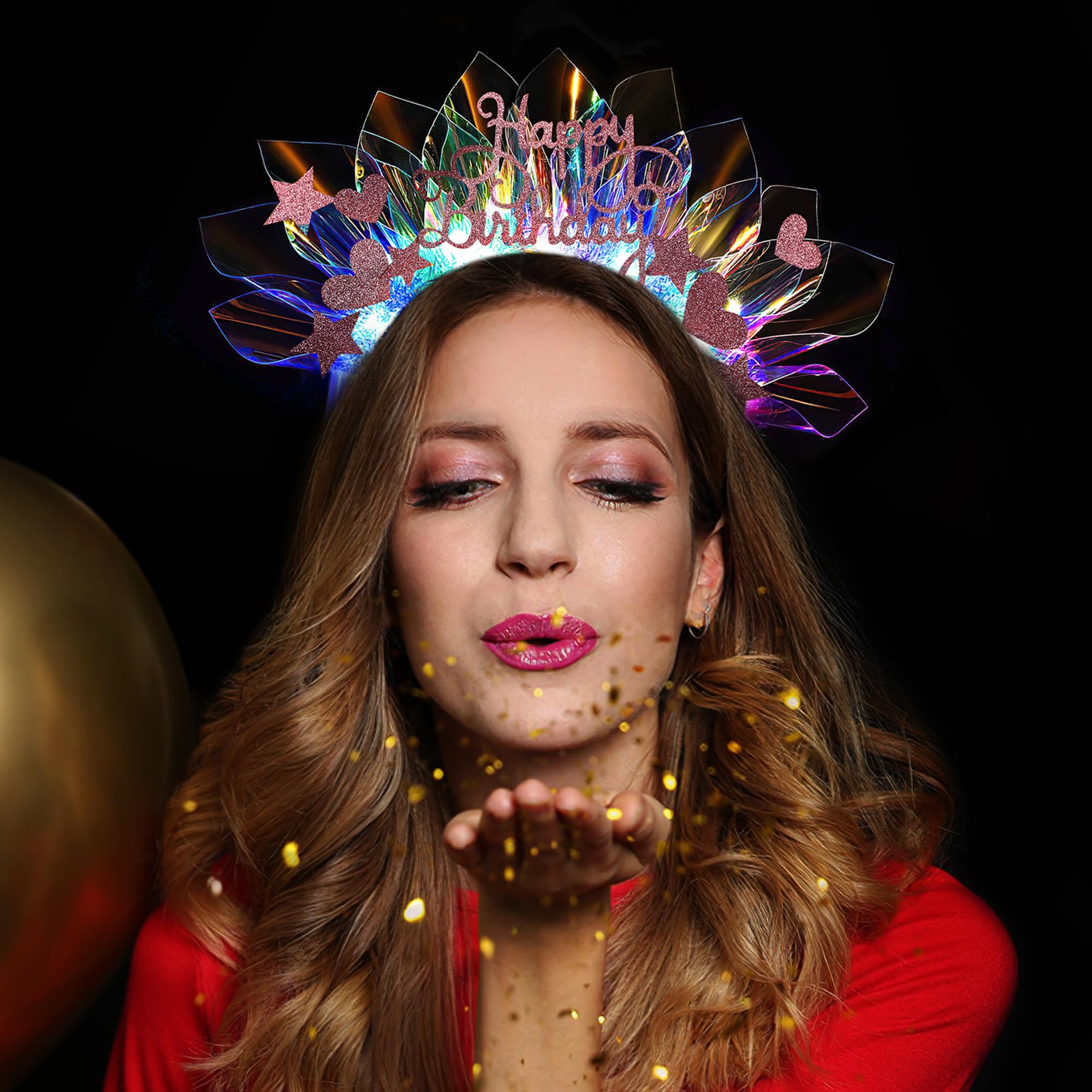 LED Light Up Birthday Crown - Glowing Tiara Headband for Women, Girls, Nightclub Parties & Festive Celebrations | Perfect for Birthday, Bachelorette, Halloween & Cosplay Events