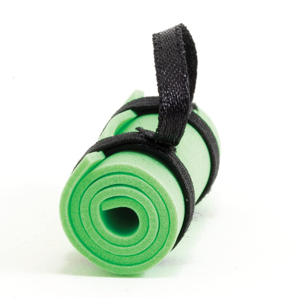 Miniature Green Yoga Mat for Dollhouse - Exercise & Fitness Accessory with Carrying Strap - Perfect for Doll Play, Yoga Scenes, and Tiny Home Decor