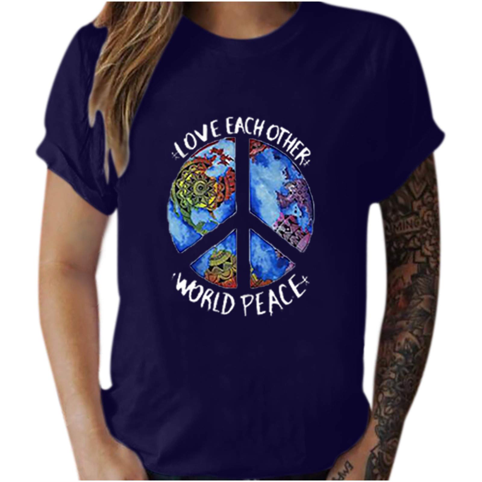 Women's Graphic Tees - Short Sleeve Casual Tops with Retro Print, Round Neck Unisex Shirts for Work & Everyday Wear | Perfect for Street Style, Office Outfits and Weekend Fashion