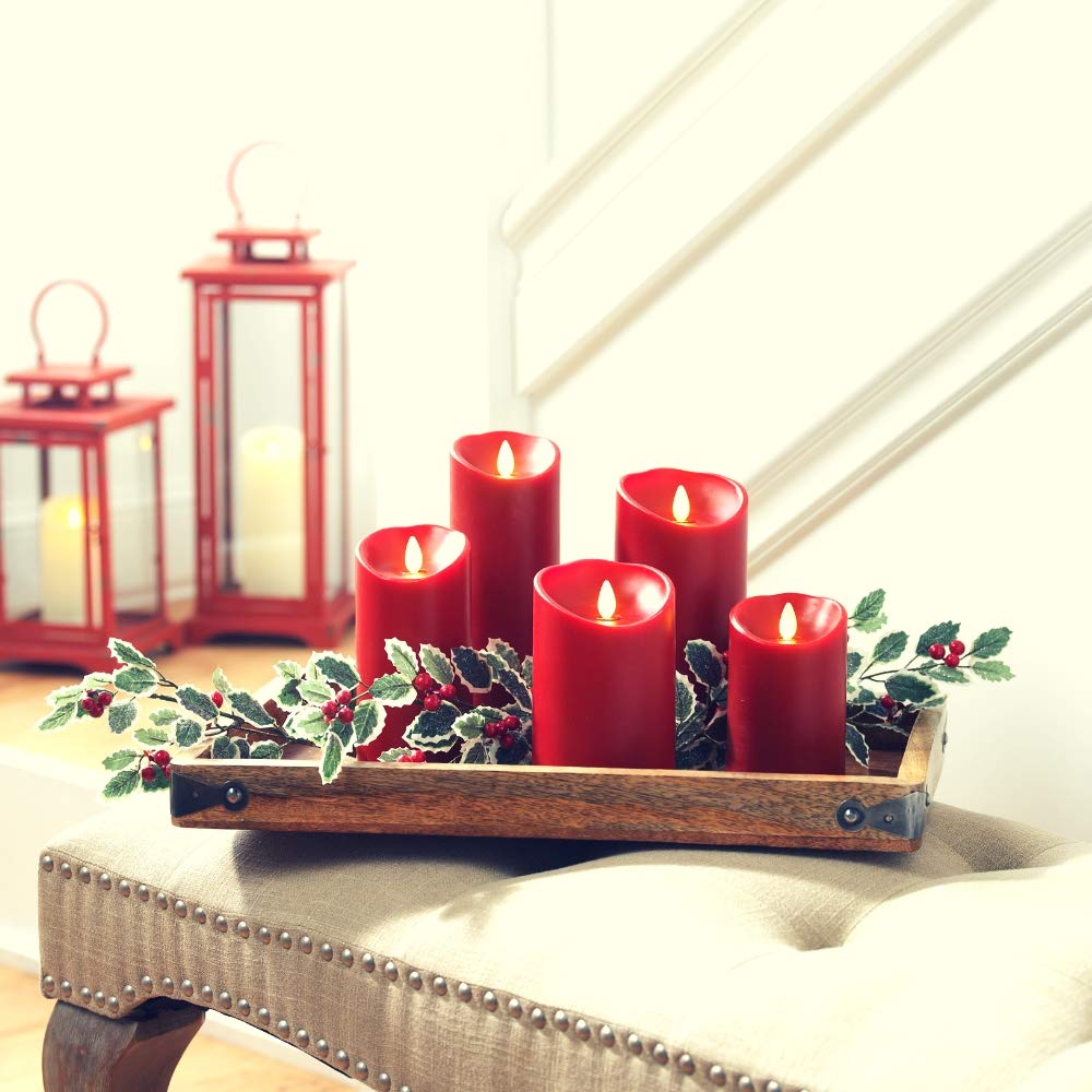Raz Imports Flameless LED Pillar Candles Set of 3 - Remote Control Battery Operated Flickering Candles with Timer - Decorative Fake Candles for Home Decor, Wedding Centerpieces & Romantic Ambiance - Perfect for Living Room, Bedroom, Patio & Dinner Parties