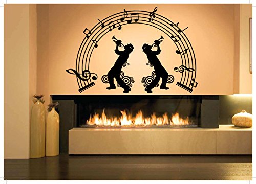 Vinyl Wall Decal Sticker - Music Melody Notes Jazz Big AS1713 | Removable Room Decor Art Mural for Bedroom, Living Room & Office