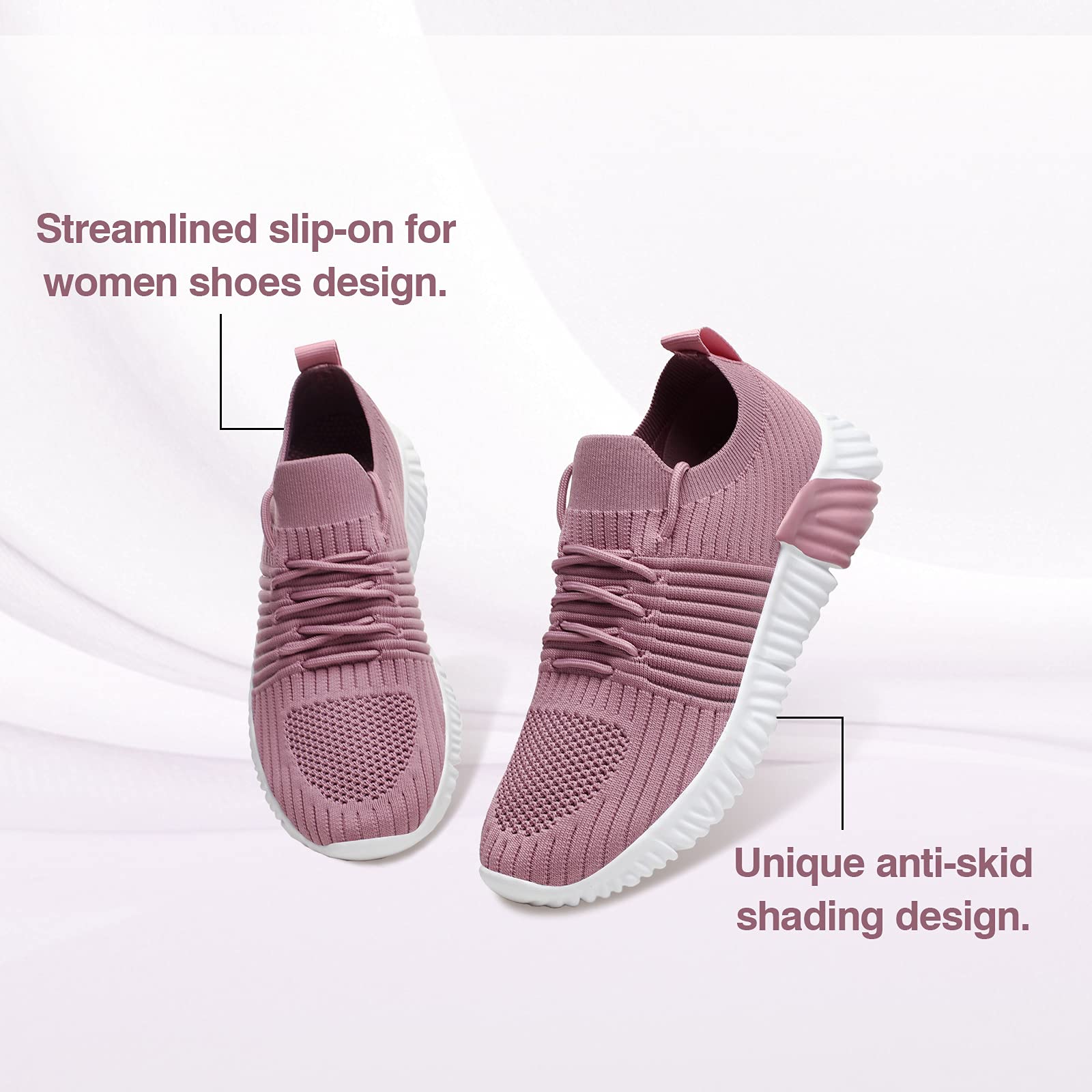 Women's Slip-On Walking Shoes - Comfortable Non-Slip Sneakers for Running, Gym & Golf | Breathable Lightweight Design for All-Day Wear | Perfect for Workouts, Travel & Casual Outfits