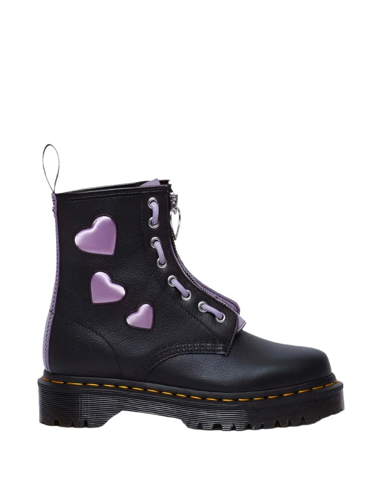 Dr. Martens 1460 Zip Heart Boots - Women's Ankle Boots with Side Zipper & Iconic Heart Design | Perfect for Casual Wear, Street Style & Everyday Fashion