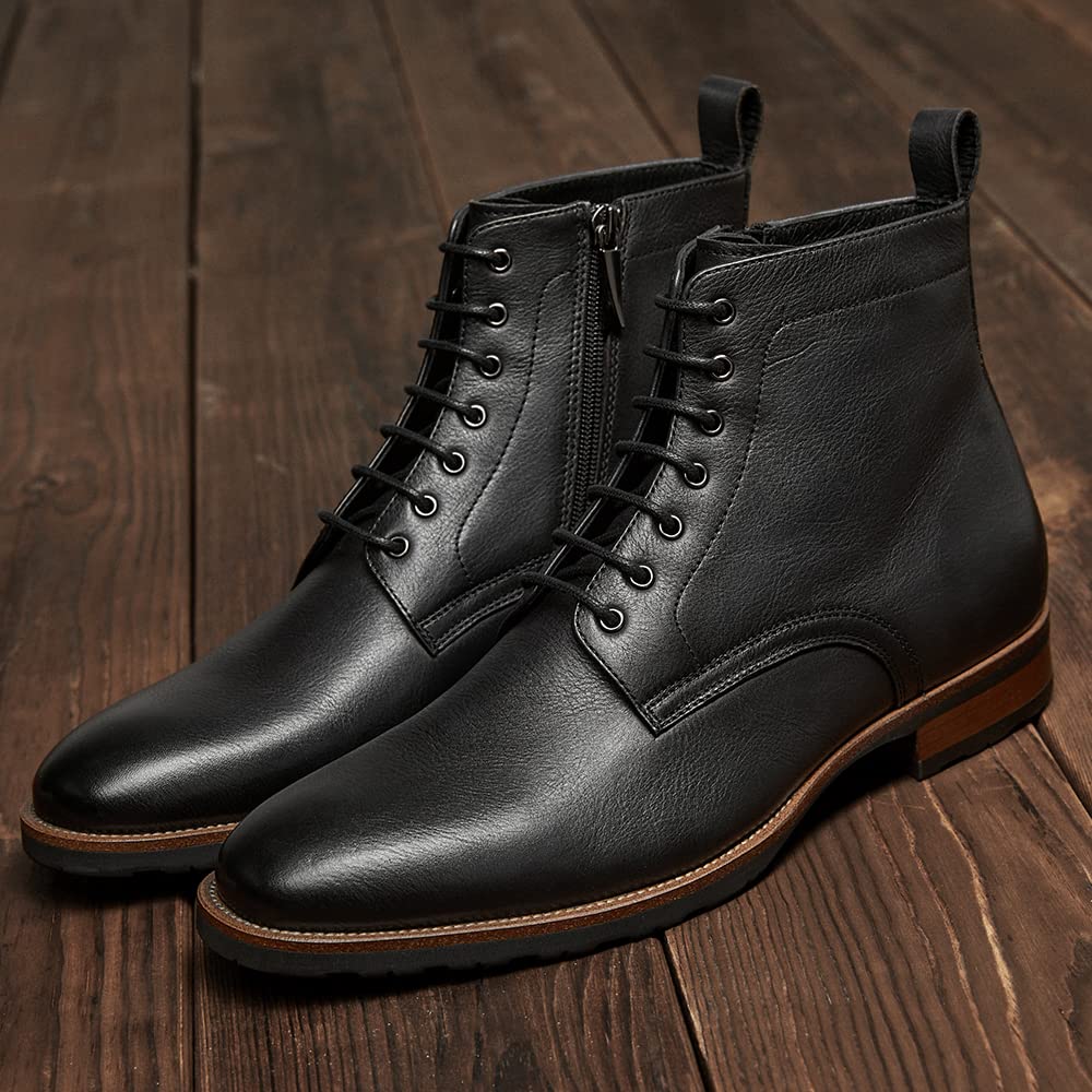 Dockorio Men's Chukka Dress Boots - Classic Oxford Style Leather Boots for Business Casual & Formal Wear | Comfortable & Stylish Footwear for Office, Parties & Special Occasions
