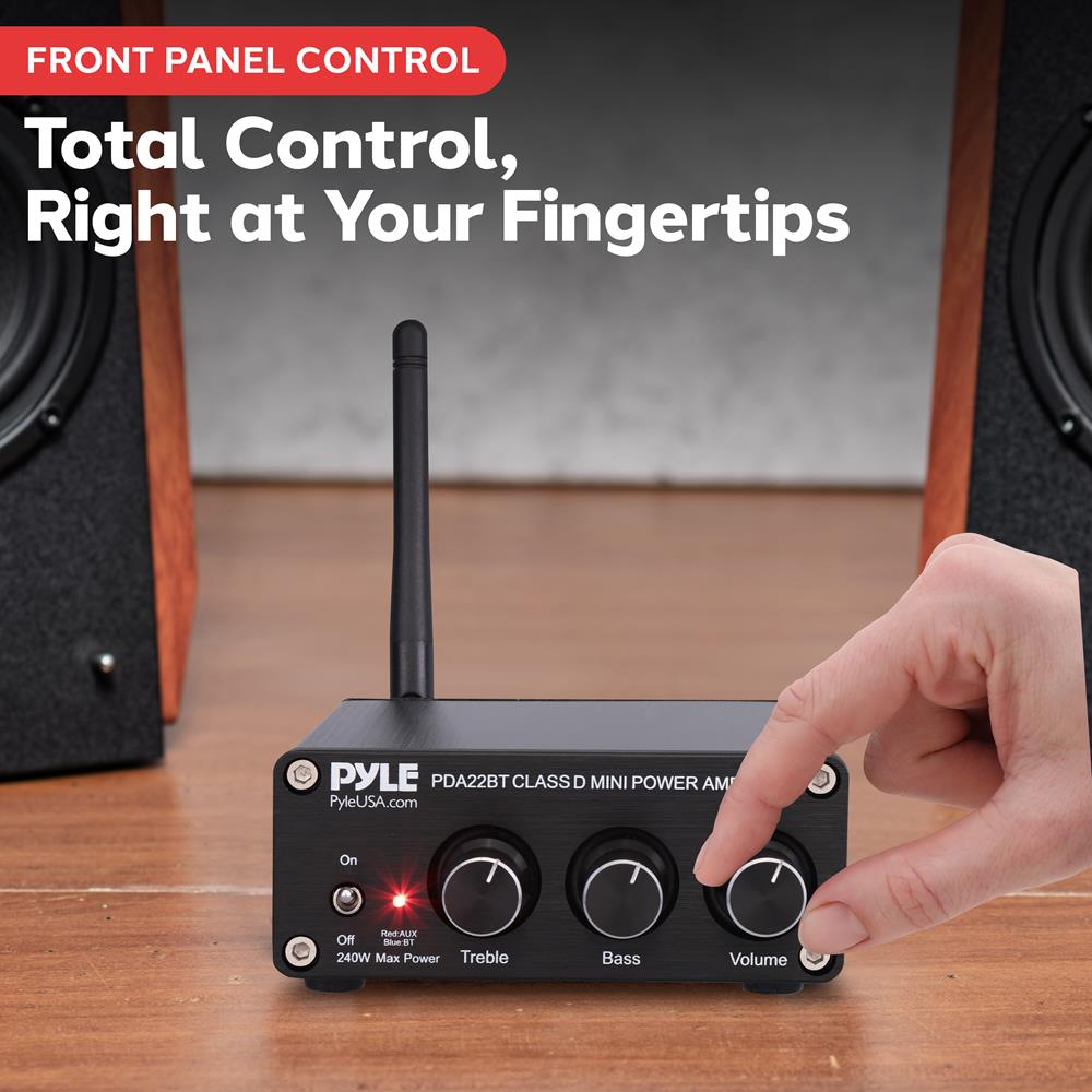 Portable Bluetooth Stereo Power Amplifier - Wireless Audio Receiver for Home Theater, Speakers & Car Audio System | High-Quality Sound for Parties, Gaming & Music Streaming