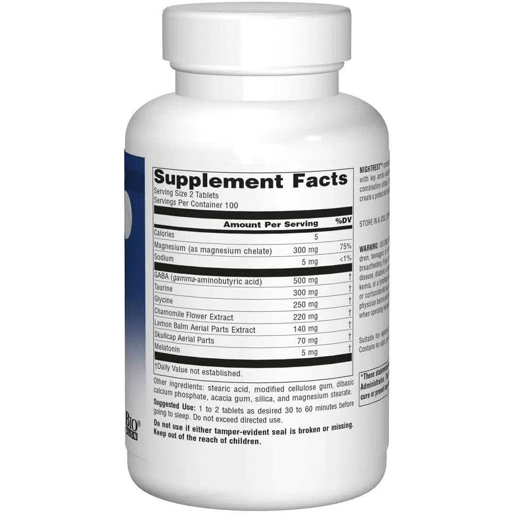 Source Naturals NightRest with Melatonin - Natural Sleep Aid Supplement for Better Sleep & Relaxation - Perfect for Stress Relief, Jet Lag & Insomnia Support