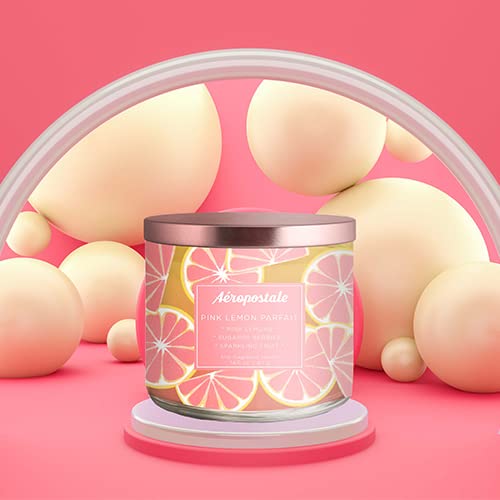 Aeropostale Pink Lemon Parfait Scented Soy Candle - Long-Lasting Fragrance for Home, Bedroom & Relaxation