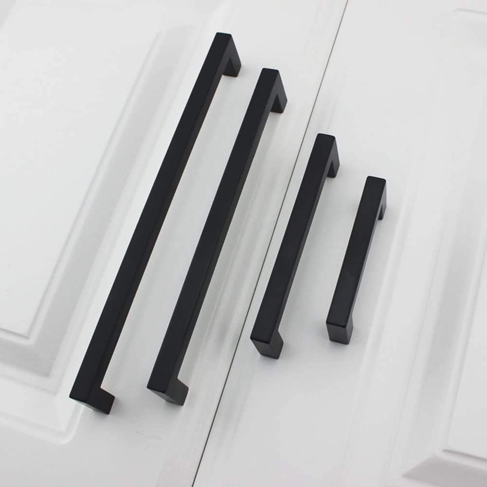 Homdiy Matte Black Cabinet Pulls - 35 Pack HDJ12BK | 3 Inch (76mm) Hole Center Drawer Handles | Durable Kitchen Cabinet Hardware for Modern & Farmhouse Style Cabinets | Perfect for Home Renovation & DIY Projects