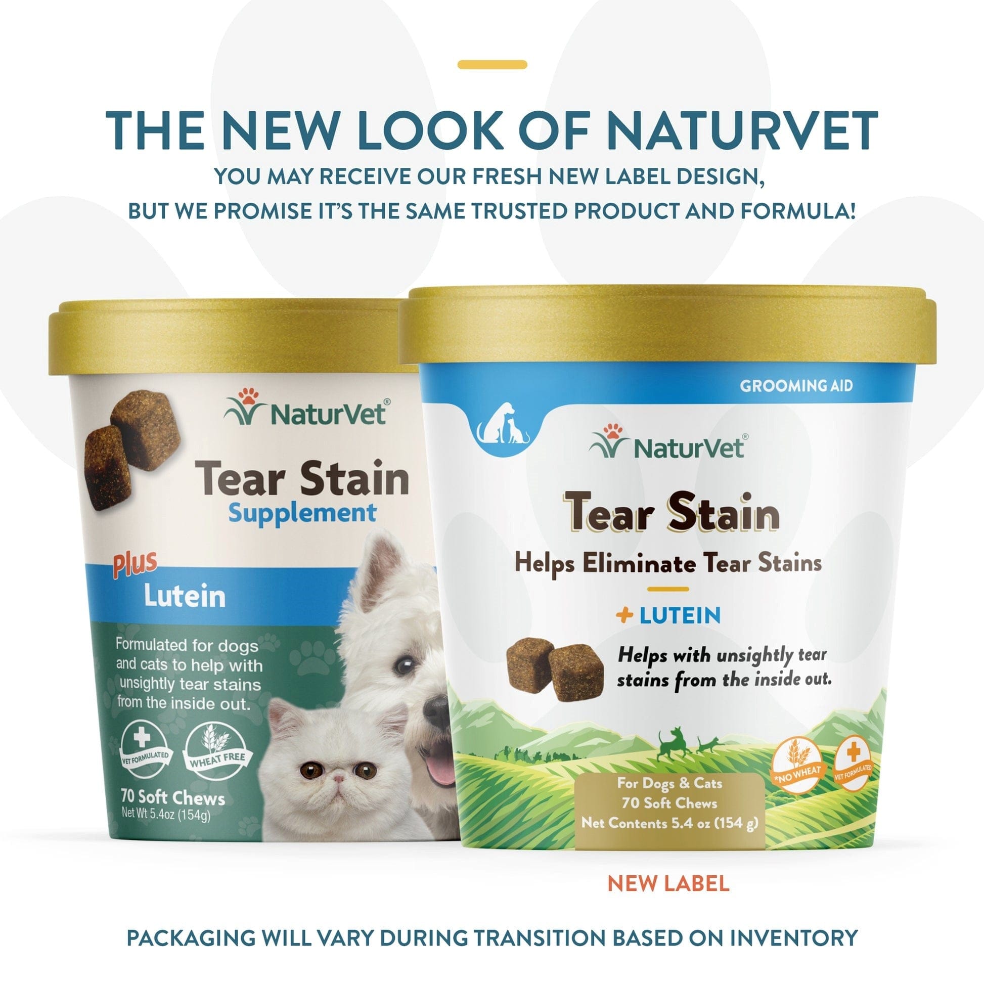 NaturVet Tear Stain Supplement with Lutein Soft Chews for Dogs & Cats - Gentle Eye Care Formula for Tear Stain Removal & Eye Health Support - Perfect for Daily Use at Home or Travel
