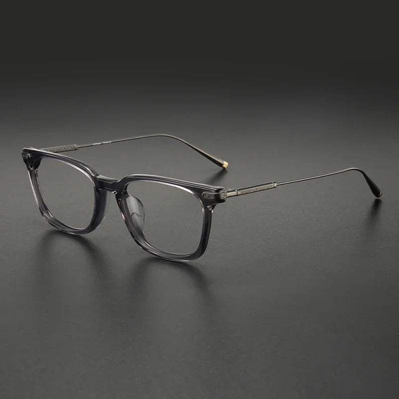 Aror Unisex Full Rim Square Titanium Acetate Eyeglasses 10164 - Lightweight & Durable Frame for Men & Women - Perfect for Reading, Work, and Everyday Fashion