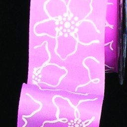 Pink Cherry Blossom Print Taffeta Wired Craft Ribbon - 1.5 Inch x 27 Yards Bulk Roll for Gift Wrapping, Floral Arrangements, DIY Crafts, Wedding Decorations and Scrapbooking Projects