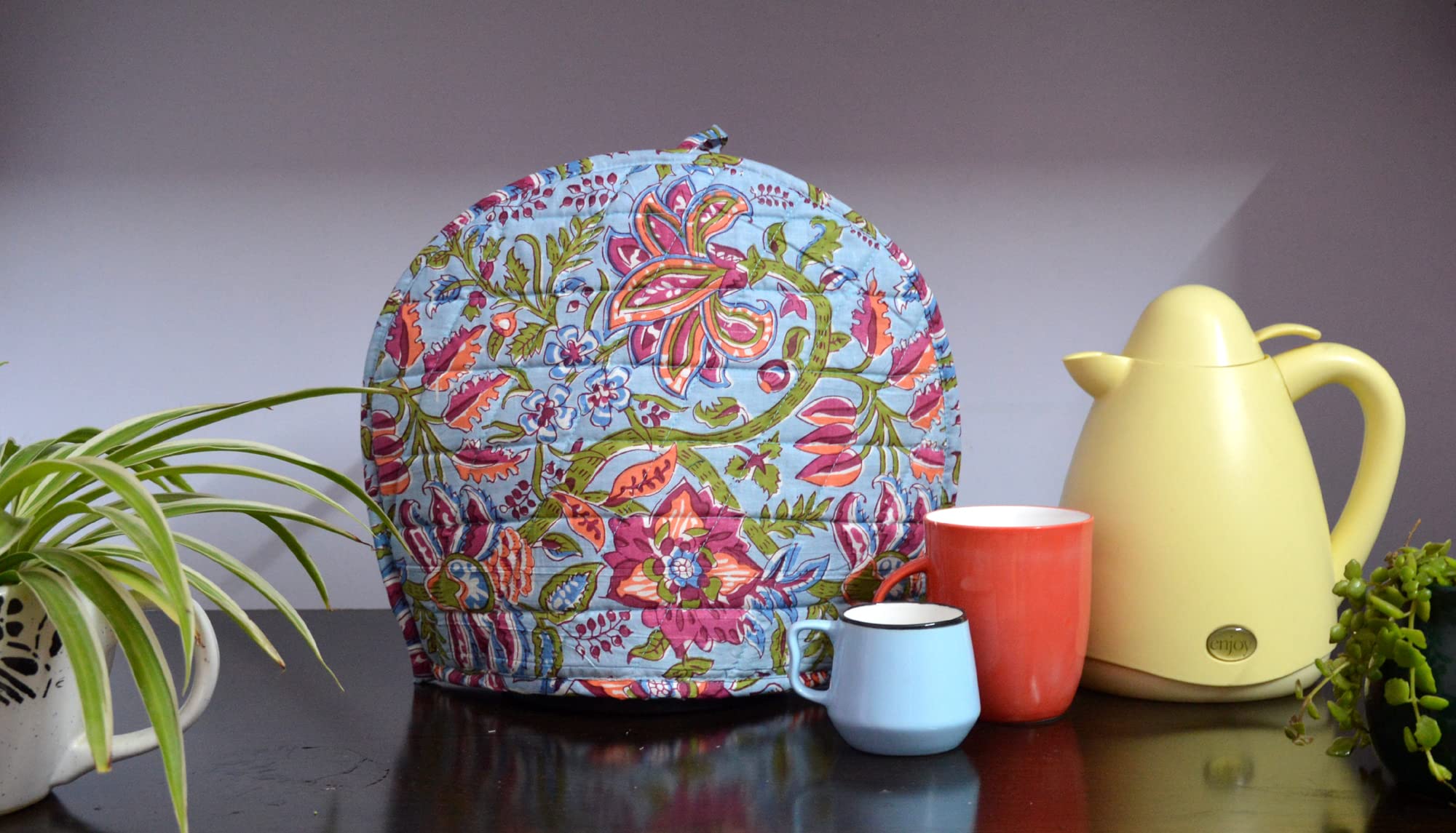Handmade Cotton Tea Cozy with Indian Mandala Design - Decorative & Functional Kitchen Accessory for Breakfast & Tea Time (Grey) - Perfect for Home, Office, and Gifts