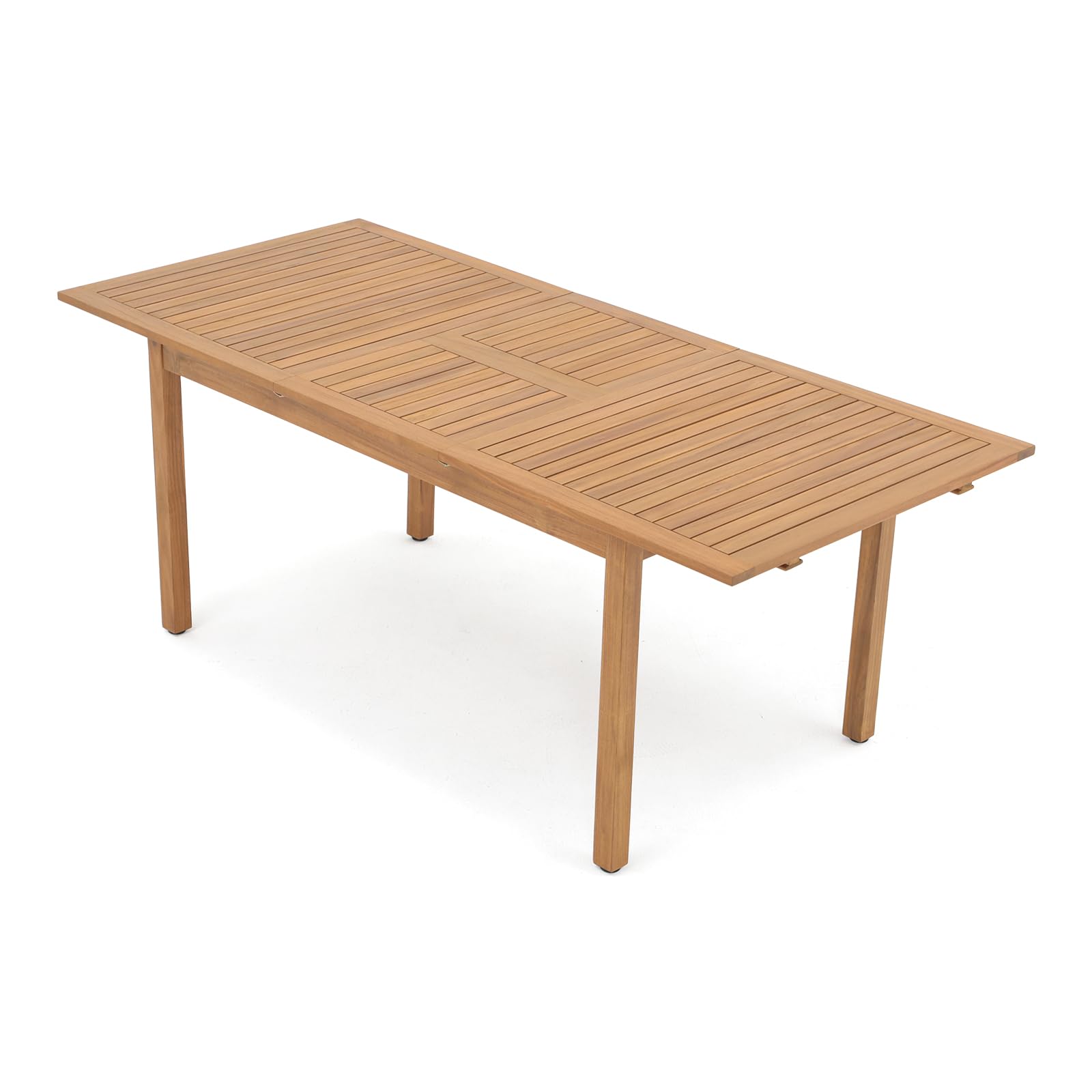 OC Orange-Casual 6-8 Person Extendable Solid Acacia Wood Dining Table (59''-79'') - Indoor/Outdoor Rectangular Table for Kitchen, Patio & Deck - FSC Certified - Perfect for Family Dinners & Outdoor Entertaining