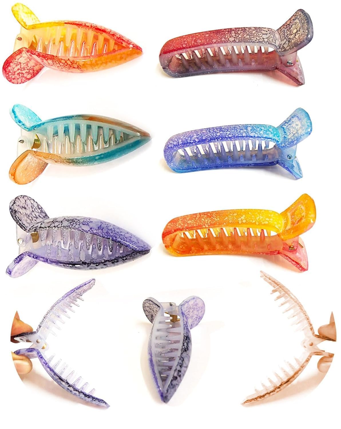 6-Pack Matte Banana Hair Clips for Women - Non-Slip Self-Locking Hair Accessories for Ponytails, Buns & Everyday Hairstyles