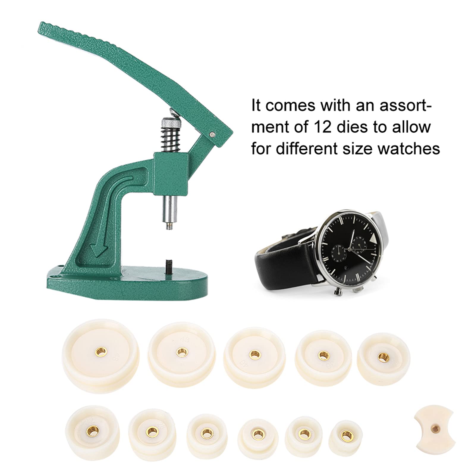Professional Watch Crystal Press Tool Kit - Watch Case Press for Watch Repair & Maintenance | Perfect for Watchmakers, Jewelers & DIY Enthusiasts | Watch Battery Replacement & Lens Repair Tool
