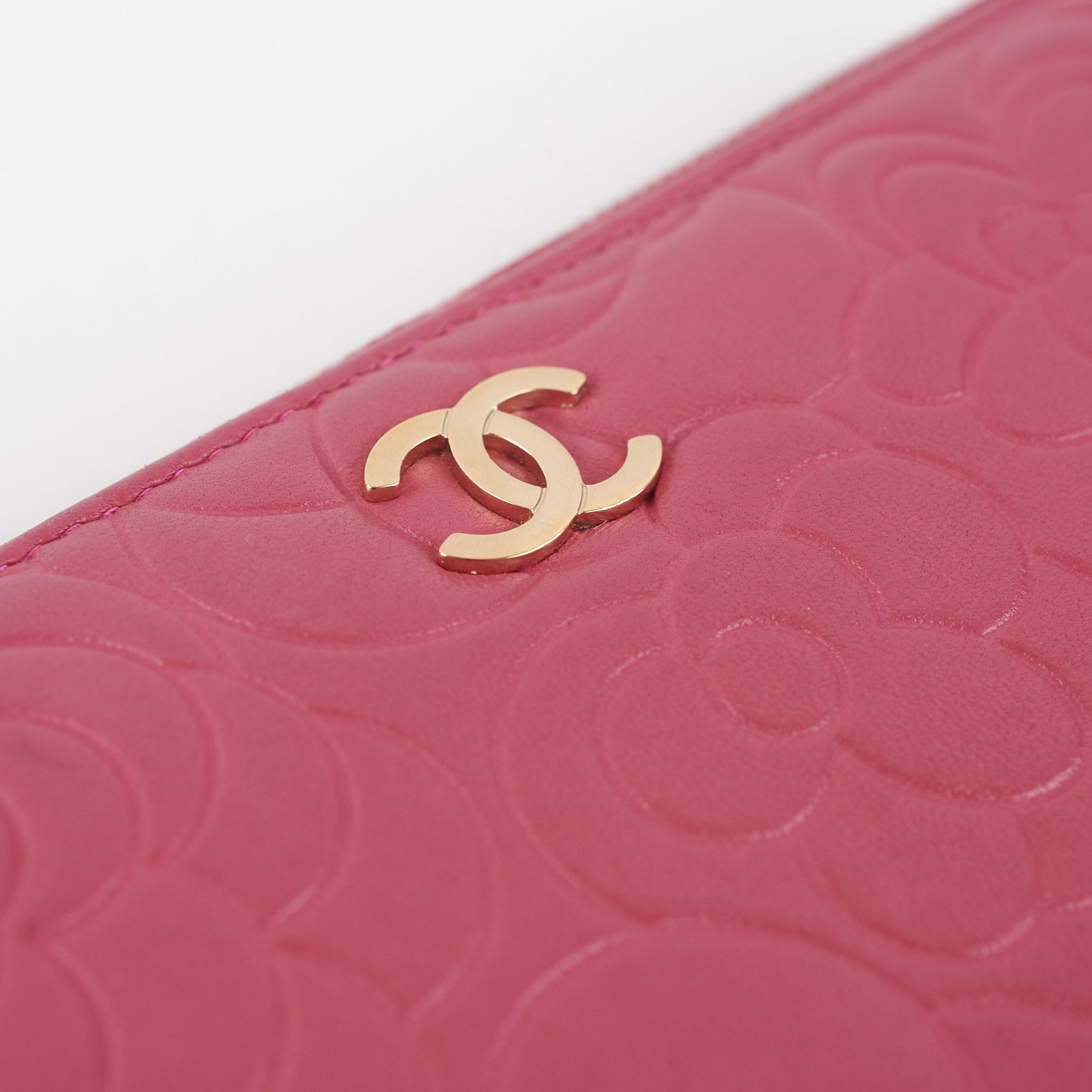 Chanel Long Zip Camelia Dark Pink Wallet - Luxury Designer Womens Wallet for Everyday Use & Special Occasions