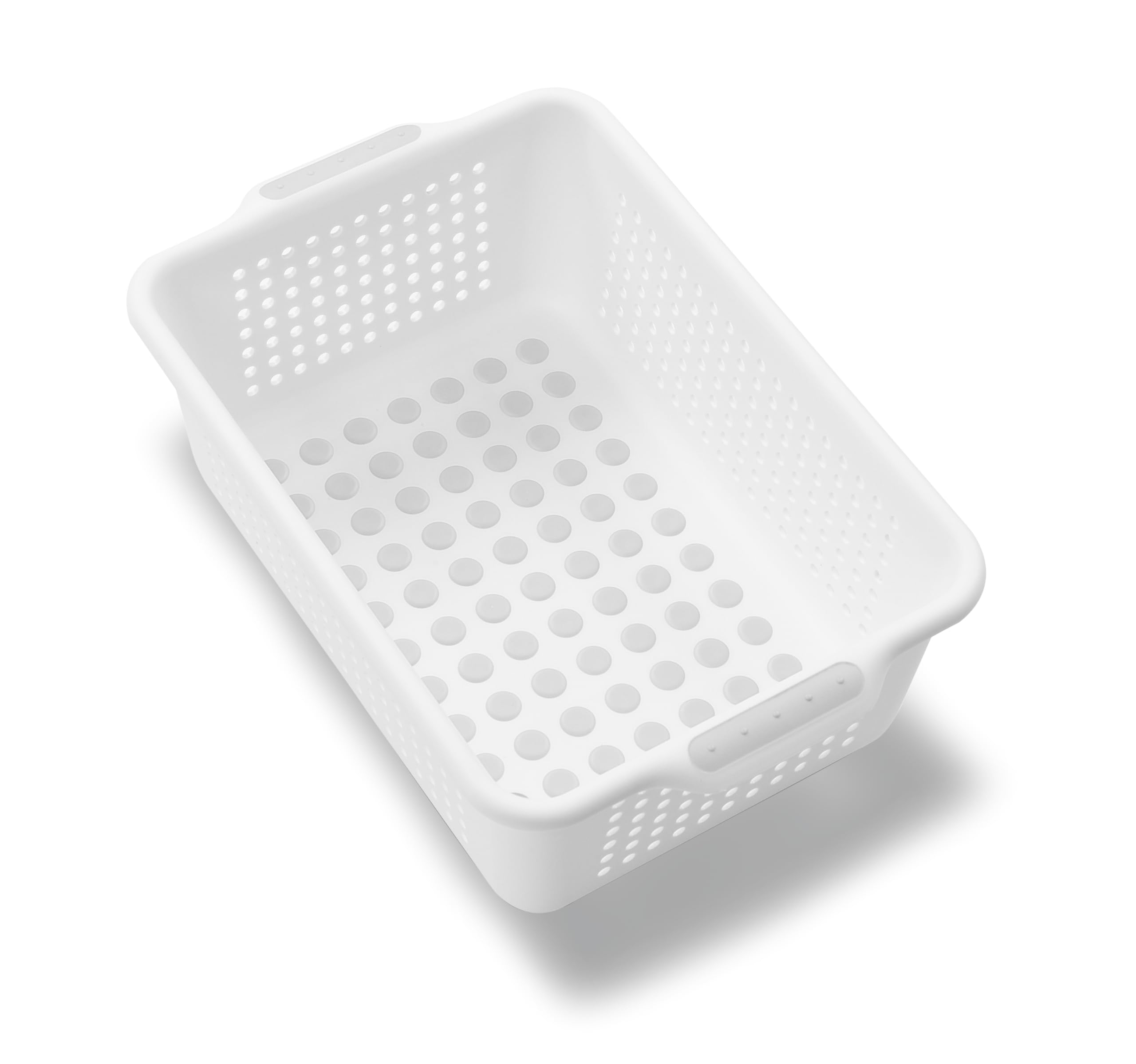 madesmart Classic Storage Basket - Small White Organizer for Cabinet, Closet, Pantry (12.1
