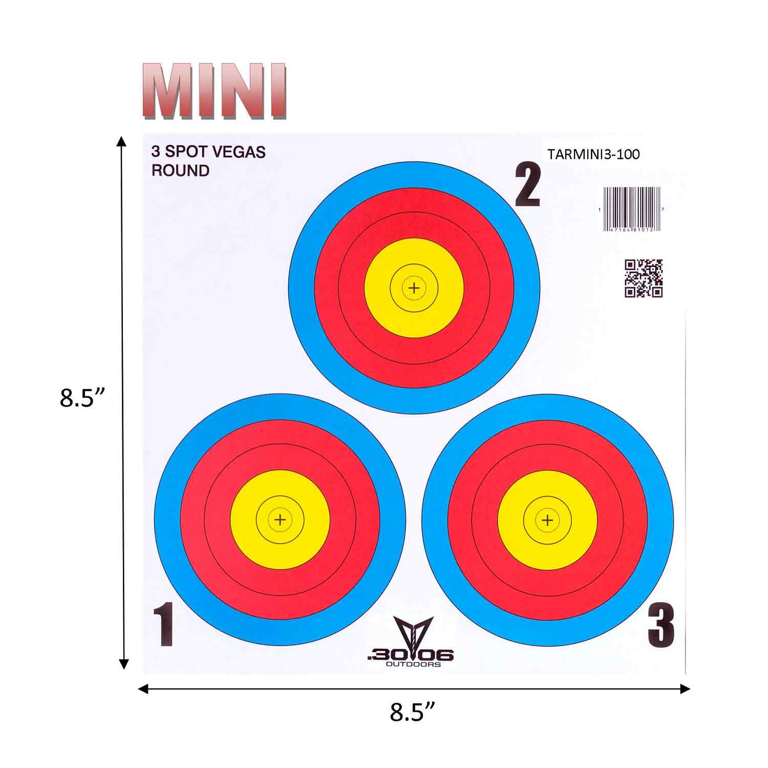 30-06 Mini Archery Target Sets - 3 Spot Vegas Style (20 Count) - Perfect for Indoor/Outdoor Archery Practice & Hunting Training
