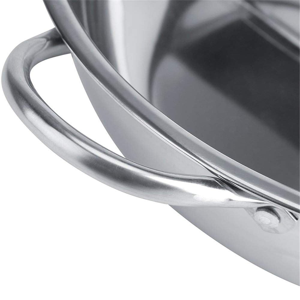 30/32cm Hot Pot, Mandarin Duck Shaped Cooking Pot, Stainless Steel Soup Casserole for Shabu Shabu - Double Induction Hob Compatible (30cm) - Perfect for Family Gatherings, Asian Hot Pot Parties & Home Cooking