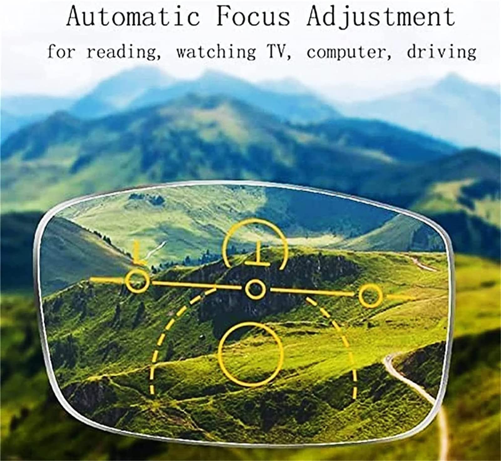 Hilipert Smart Reading Glasses with Dual Focus Technology - Adjustable Blue Light Blocking & Magnification for Reading, Computer Work, and Close-Up Tasks