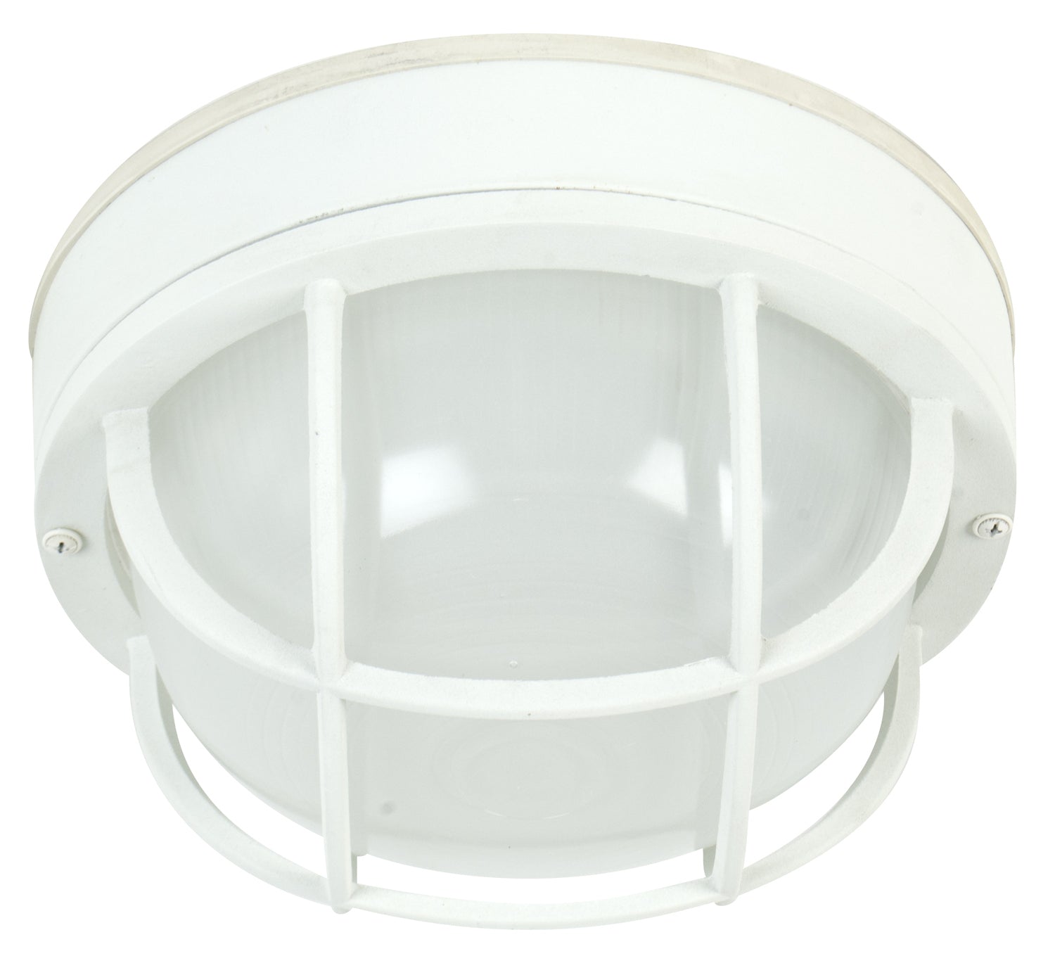 Textured White Bulkheads Oval & Round One Light Flushmount Ceiling Fixture - Perfect for Hallways, Bedrooms, and Entryways