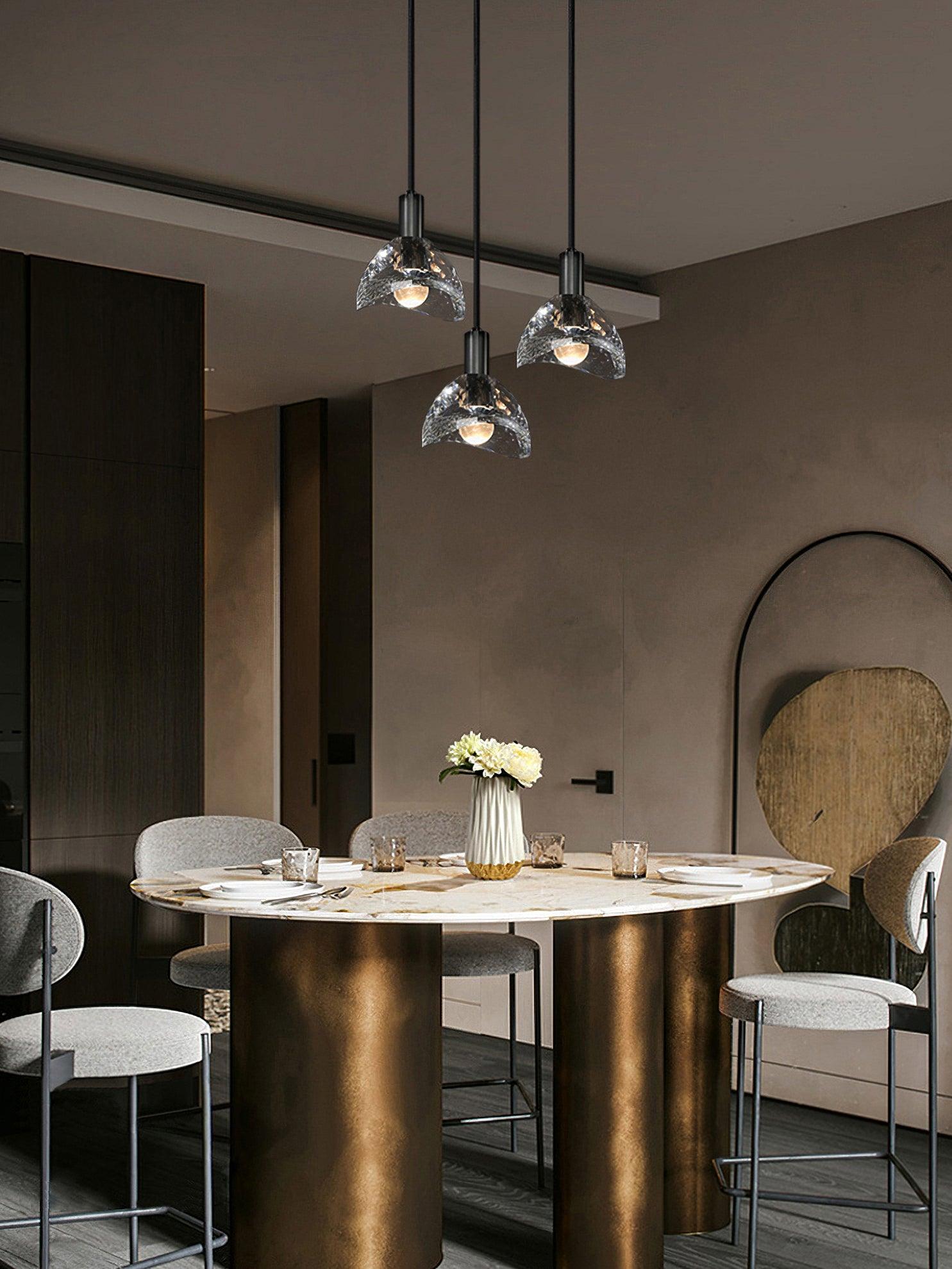 Latham Modern Glass Pendant Light - Elegant Hanging Chandelier for Kitchen Island, Dining Room & Bedroom Lighting