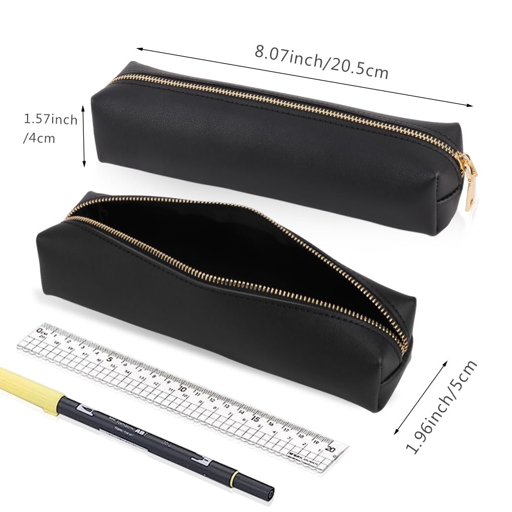Oyachic PU Leather Pencil Case - Stylish Cosmetic Makeup Bag & Work Organizer for Pens, Pencils, Markers | Perfect for Office, School & Travel Accessories Storage