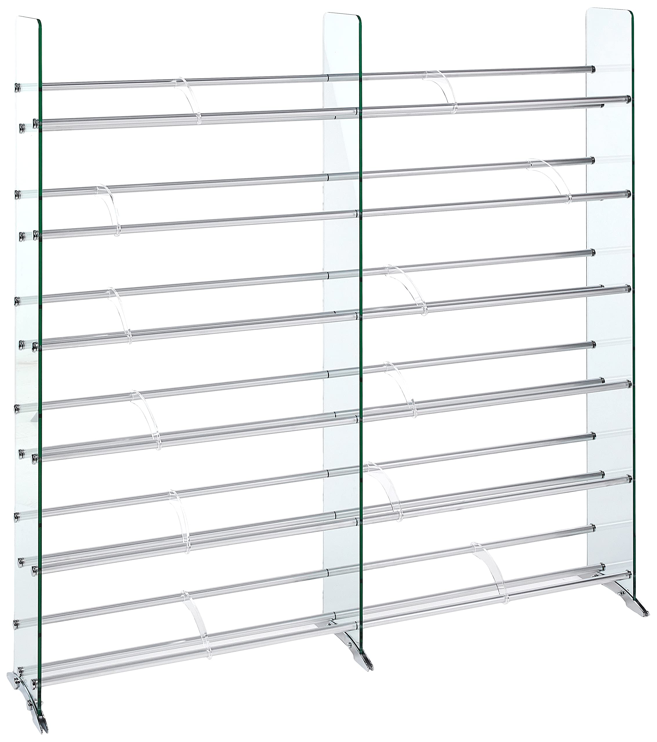 TransDeco Clear/Silver CD/DVD Storage Rack - Holds 792 Discs (Model 552) - Perfect for Organizing Movies, Music & Games in Living Rooms, Offices & Media Centers