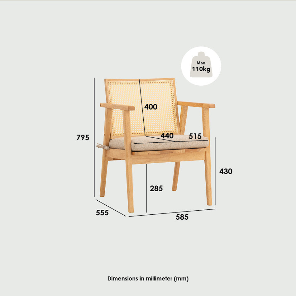 KEKO Modern Lounge Chair - Natural Wood Accent Chair for Living Room, Bedroom & Office - Comfortable Reading Chair with Ergonomic Design for Relaxing & Lounging