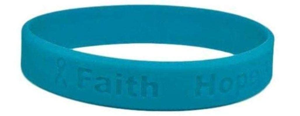 25 Teal Silicone Ovarian Cancer Awareness Bracelets - Medical Grade, Latex & Toxin Free - Support Survivors & Raise Awareness - Perfect for Fundraisers, Walks & Awareness Events (Pack of 25)