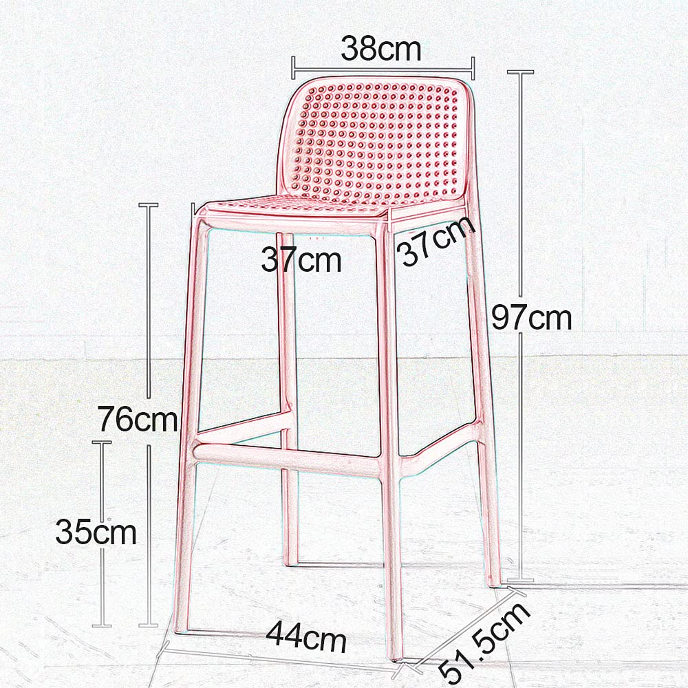 Nordic Modern Minimalist Plastic Bar Stools - Counter Height Square Dining Chairs for Kitchen Island, Patio & Outdoor Lounge - Durable & Stylish Seating Solution
