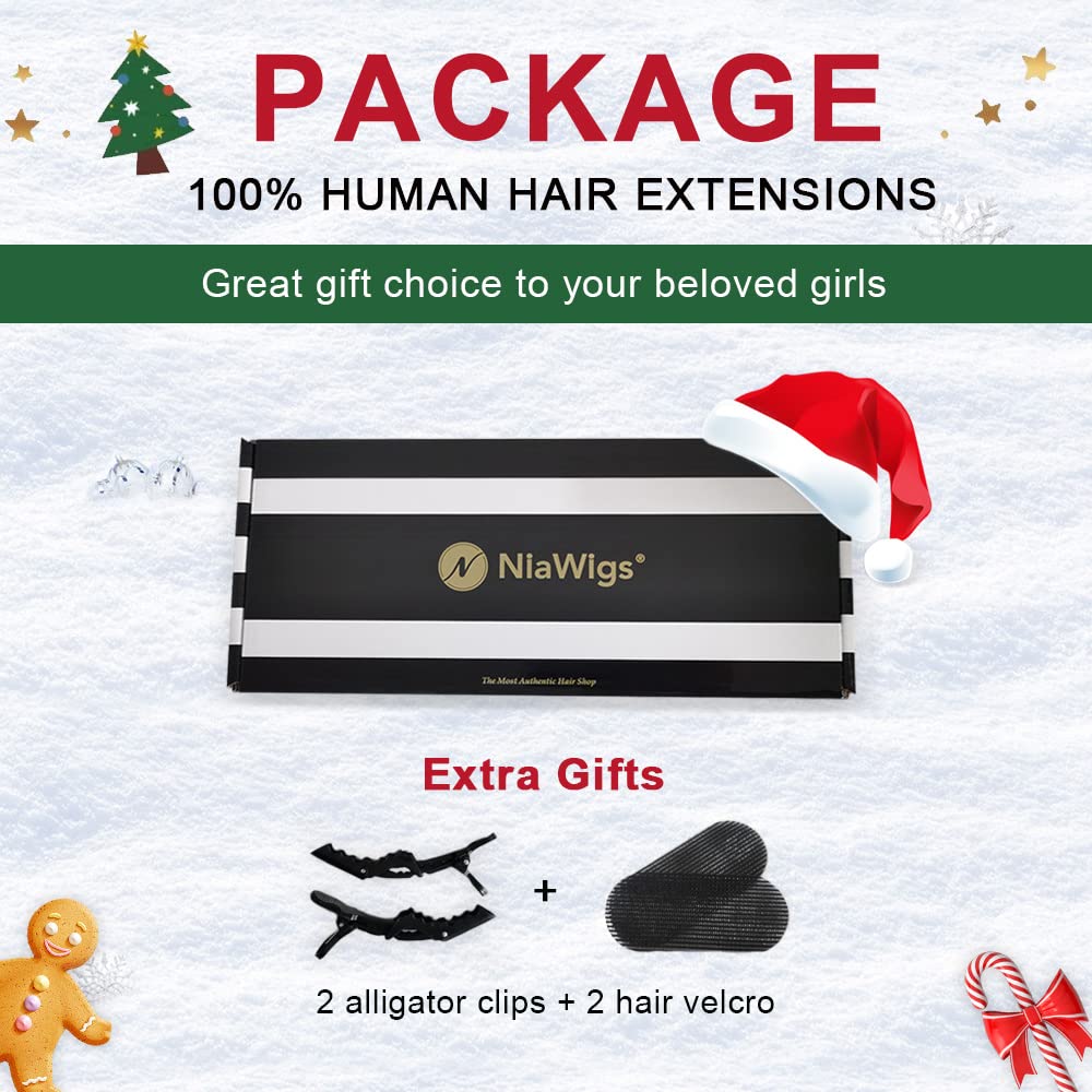 Niawigs Micro Loop Human Hair Extensions 24 Inches 100G - 100 Strands Kinky Straight Microlink Hair for Black Women | Natural Black Human Hair for Daily Styling & Protective Hairstyles