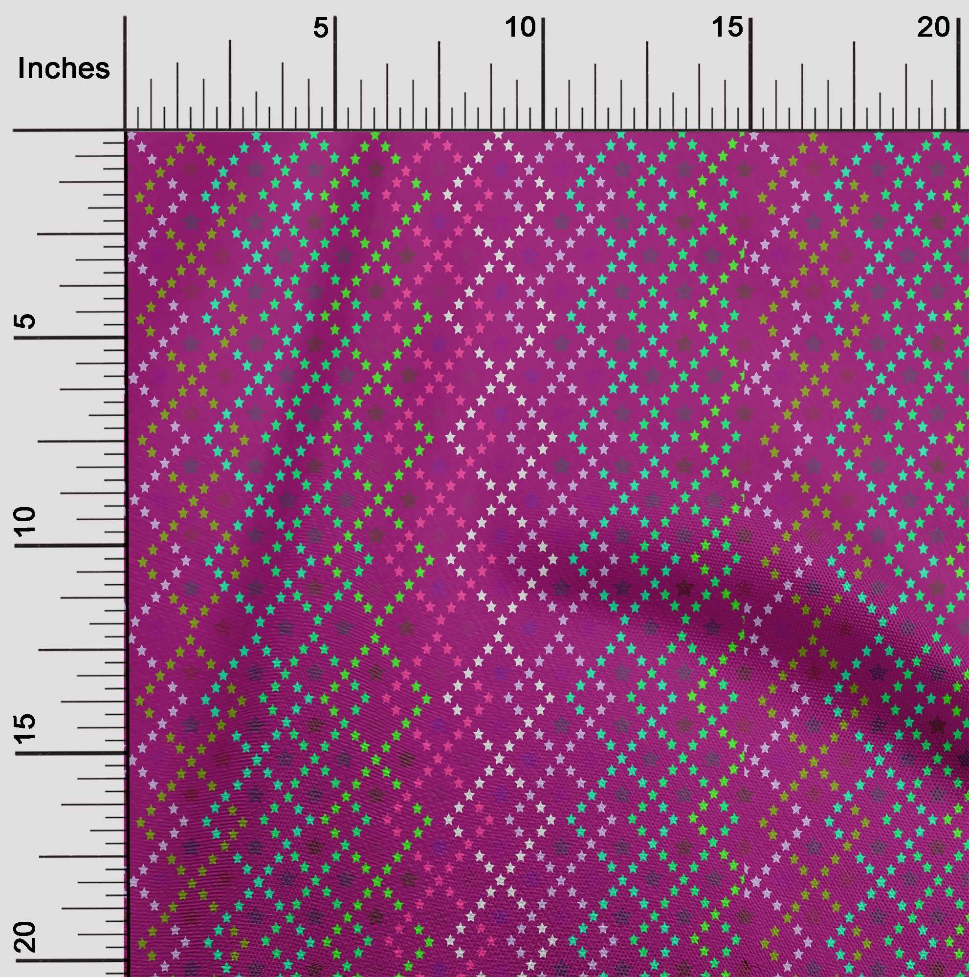 oneOone Viscose Chiffon Fuchsia Pink Dot Print Fabric by The Yard - 42 Inch Wide DIY Sewing Material for Dresses, Scarves & Home Decor Projects